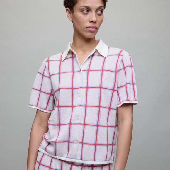 Guest In Residence Other - Stylish Beige Checkered sweater top